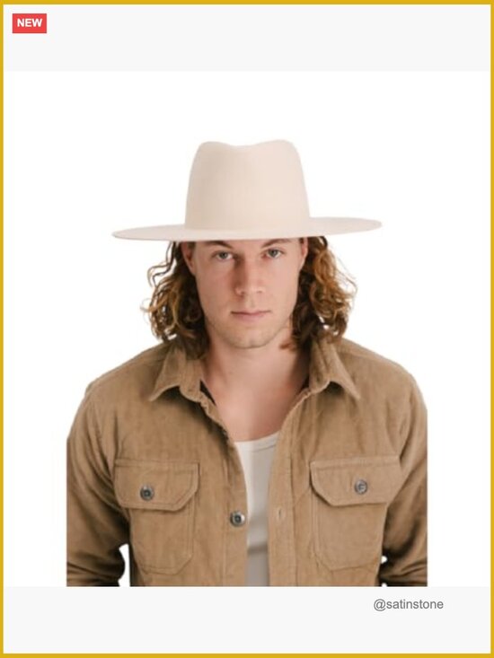 Wide Brim Triangle Crown Fedora Hat - Premium Wool Felt
